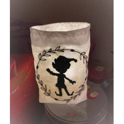 Stickdatei ITH - Lichtbeutel Wichtelkranz Silhouette